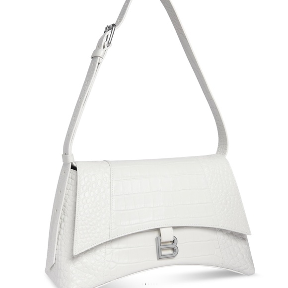 - NEW Balenciaga Downtown Medium Shoulder Bag Crocodile Embossed AX4 - Picture 2 of 14